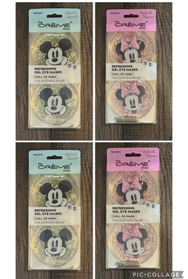 The Crème Shop Disney Minnie & Mickey Reusable Soothing Under Eye Gel Masks x 4