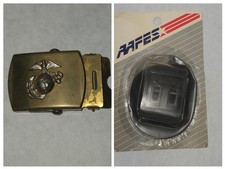 Vintage U.S. Marine Corps USMC Dress Belt Buckle Waist Plate with Sealed Belt