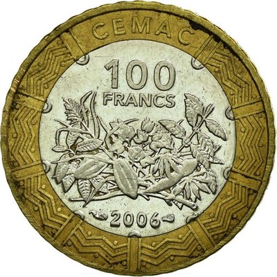 中央アフリカ共和国 100フラン CFA 硬貨 Central African States | 100 Francs CFA Coin | Plants | Km:15