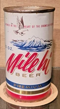 1960 BOTTOM OPEN MILE HI STEEL FLAT TOP BEER CAN TIVOLI BREWING DENVER COLORADO