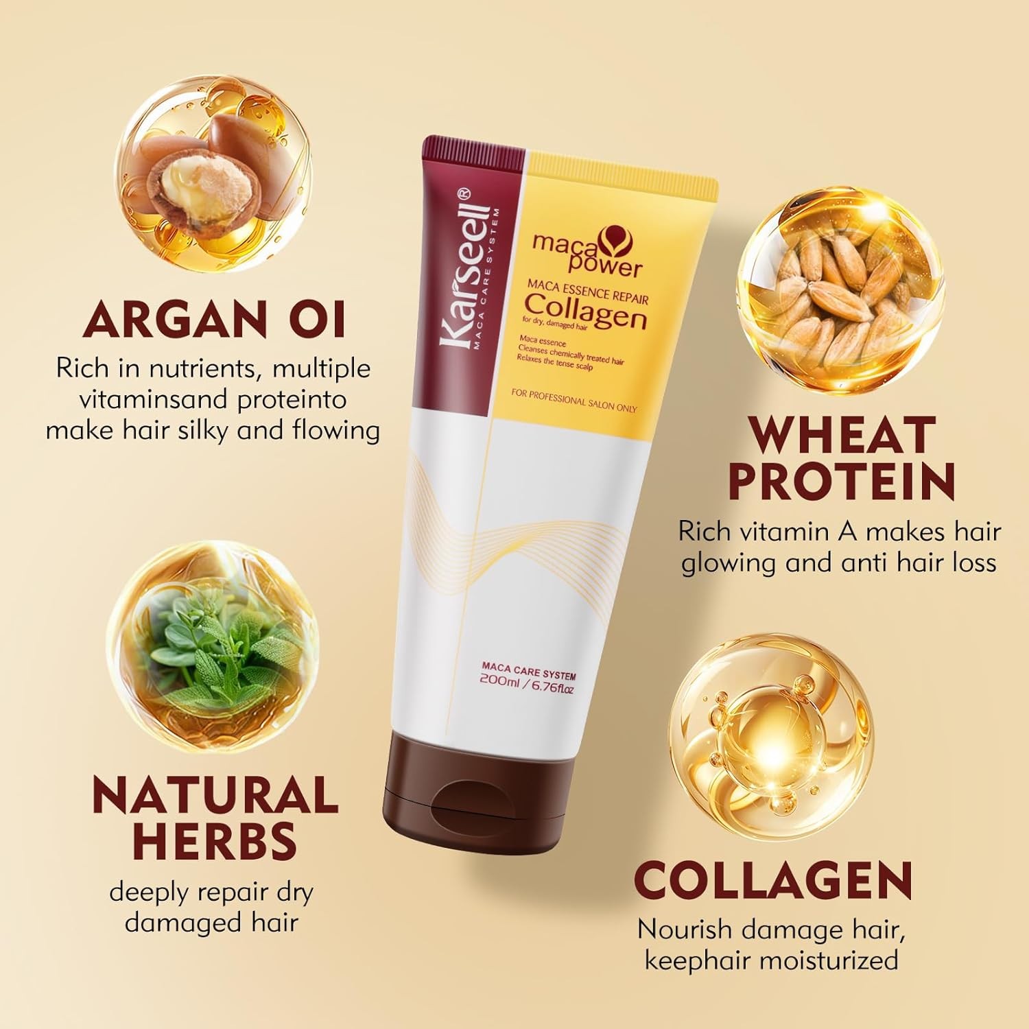 Karseell Collagen Hair Treatment Deep Repair Conditioning Argan Oil Collagen Hai