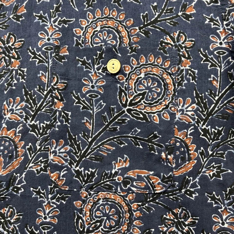 Faherty Mens Size M Blue Floral Coast Short Sleeve Button Up Hawaiian Shirt (J1) - Image 2 of 4