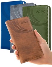 2026 Diary Slim Page A Day Diary Pu Leather Full Year Planner Case Bound Cover