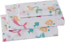 Size Sheet Set Pink Mermaid For Girls/Teens Mermaids Shells Fishes Turtles New 