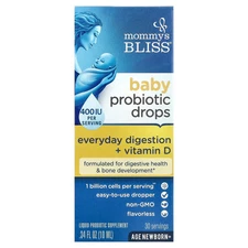Mommy s Bliss Probiotic Drops  Vitamin D  34 fl oz 10 ml Chemical-Free,