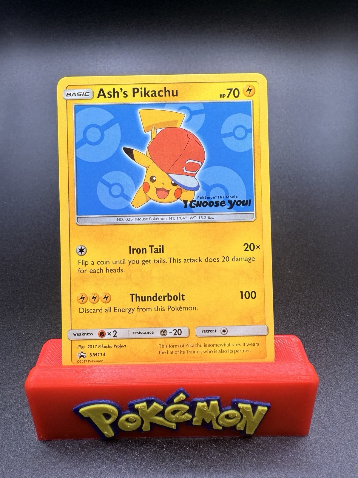 Ash's Pikachu SM114 Sun & Moon Black Star Promo Pokemon TCG NM
