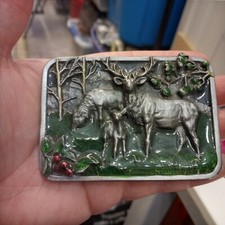 Great Vintage Siskiyou Williams Belt Buckle Elk Or Deer Oregon USA