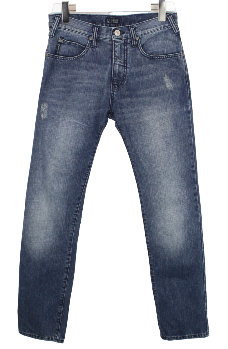ARMANI JEANS Jeans Men's EU 29 Distressed Regular Zip Fly Whiskers