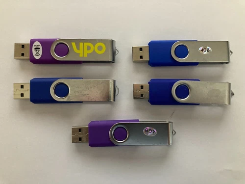 Job Lot 4GB x 5 Generic Swivel/Rotor USB 2.0 Flash Drive Memory Sticks Mixed