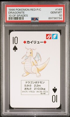 PSA 10 OF SPADES 1996 POKEMON RED VERSION PLAYING CARDS 004