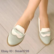 Sweet Women's Retro Mary Janes Brogue Flats Oxford Bowtie Candy Pumps shoes New