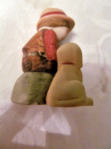 Holly Hobbie Miniature Collection Boy with Dog and Ball 2 1/2" Tall - Picture 2 of 3