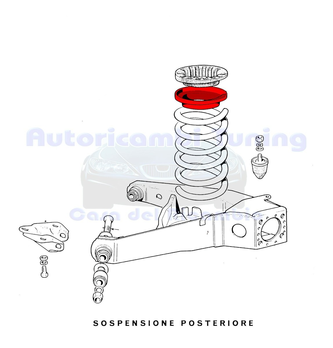 Unigom 390148 - Anello Molla Sospensione Posteriore Inferiore Per Alfa 145/146 E Fiat Punto