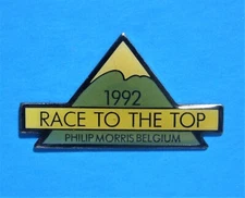  PHILIP MORRIS TOBACCO - CIGARETTE - 1992 RACE TO THE TOP - VINTAGE LAPEL PIN