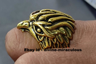 Aghori Dark Hypnotic Orgon Distant  Luck Debt removal Blessed Hawk power Ring ++
