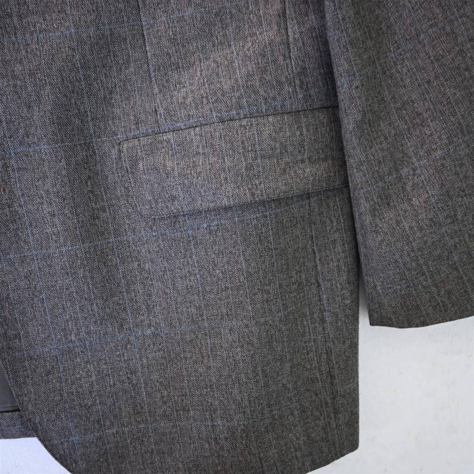 Blazer Traje Chaqueta Abrigo Deportivo De Colección Hecho en EE. UU. 42R Marrón Ventana Para Hombre Foto 3 de 4