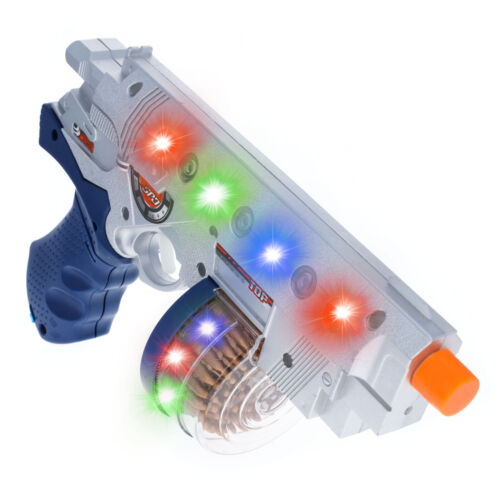 Kidplokio Space Blaster Galaxy Toy Gun with Sounds and Spinning Lights, Silver - Picture 2 of 10