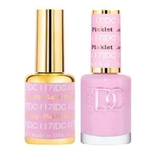 DND DC Soak Off Gel Polish + Matching Nail Lacquer - #117 Pinklet Lady