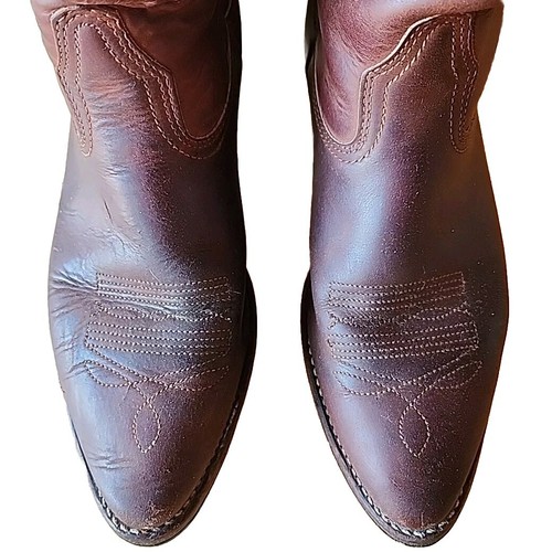 Stivali vintage Eddie Bauer da uomo western in pelle marrone 190236 taglia USA 9 M made in USA - Foto 3 di 13