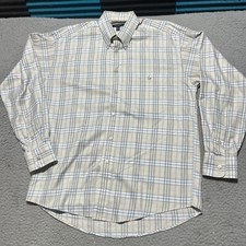Burberry London Button Down Shirt Mens Medium Plaid Vintage Made in USA Cotton