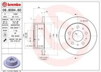 2X Brembo 08.8094.60 Bremsscheibe FüR CitroËN Passend FüR Fiat Peugeot