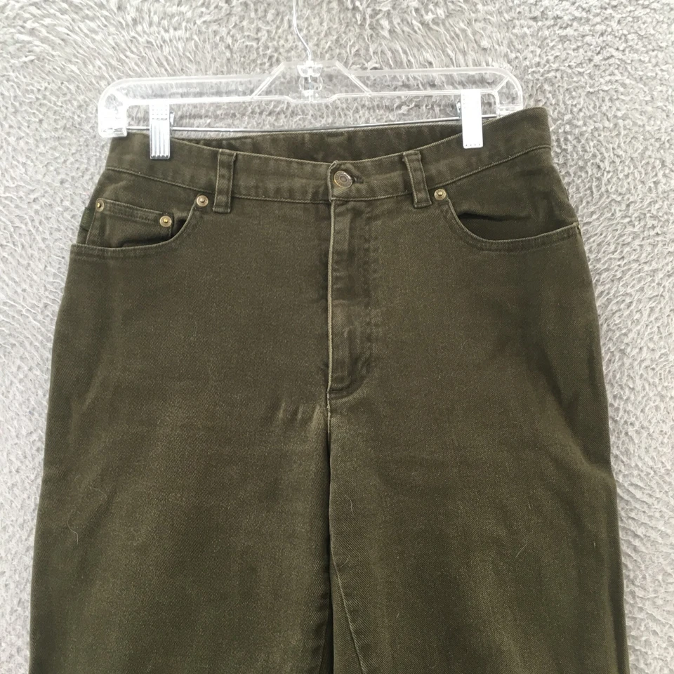 Ralph Lauren Jeans Co Mamá Jeans Mujer 10 Verde Denim Tiro Alto Cremallera Mosca 5 Bolsillos Foto 2 de 4