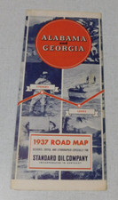 1937 Standard Oil gas station map of Alabama and Georgia