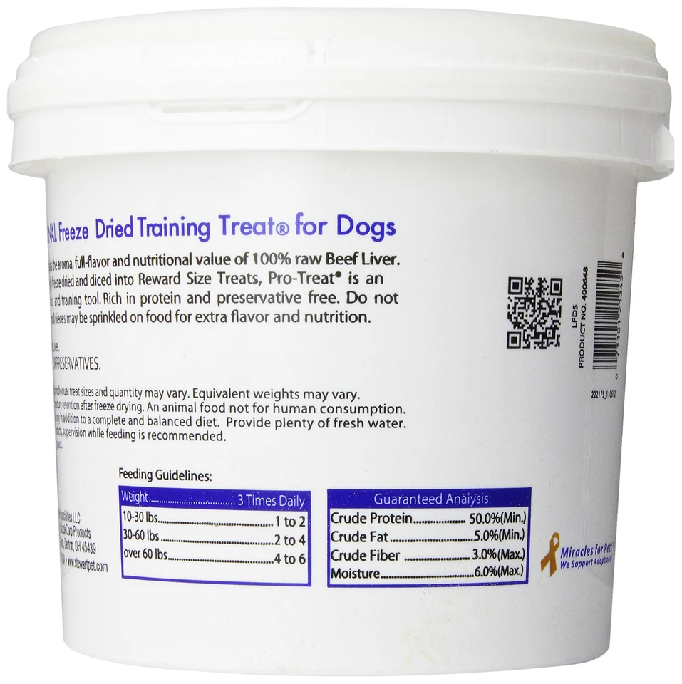 Stewart Freeze Dried Treats Treats For Dogs, 100% Pure Beef, 21 Oz. Liver - Image 3 of 4