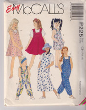 225 McCALLS - JUMPER JUMPSUIT  ROMPER - GIRLS 7/8/10