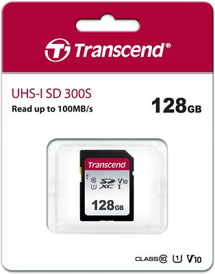 Transcend 128GB SD SDXC U1 V10 Memory for Nikon D5600 D3100 D7500