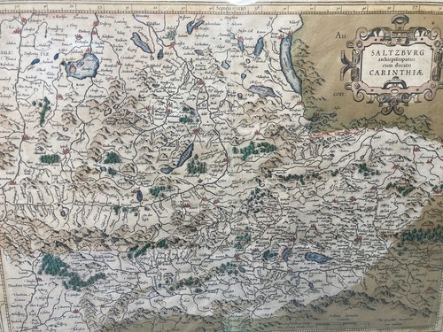 1627 Salzburg Kartenblatt aus Atlas handkoloriert "Salzburg archiepisocopatus - Bild 9 von 12