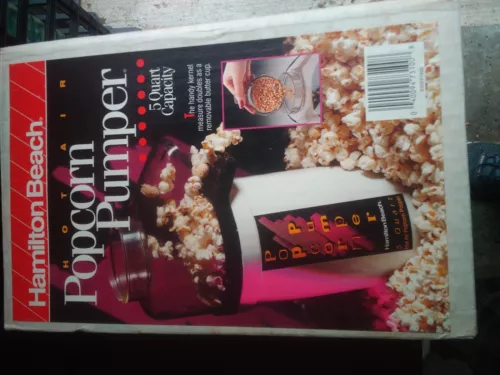 Popcorn Pumper Electric Hot Air Popper Hamilton Beach 73100 Model PP01 5 Qt NEW