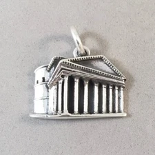 .925 Sterling Silver PANTHEON CHARM Rome Italy Roman Temple Church 925 New TI63