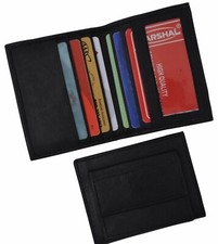 Black Mens Bifold Lambskin Leather ID Mini Wallet Slim Credit Card Holder Thin