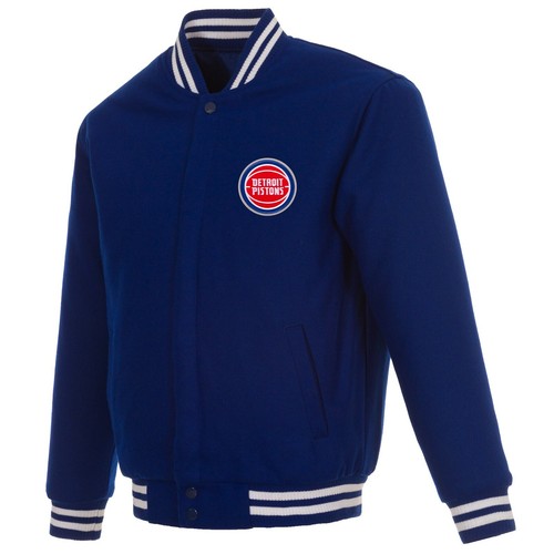 NBA Detroit Pistons JH Design Wollwendejacke mit Patches Logo - Bild 3 von 6