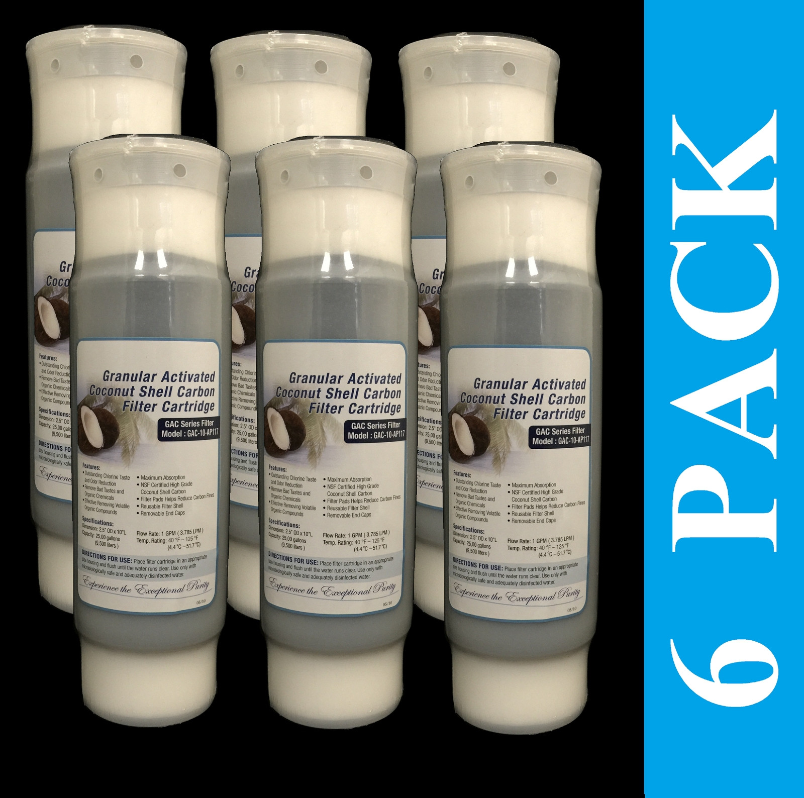 Aqua Pure Ap117 Compatible Gac Water Filters Premium Coconut Carbon 6 Pack Ebay