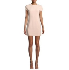 NWT $295 Alice + Olivia Blush Colin Crewneck Fitted Dress Size 2