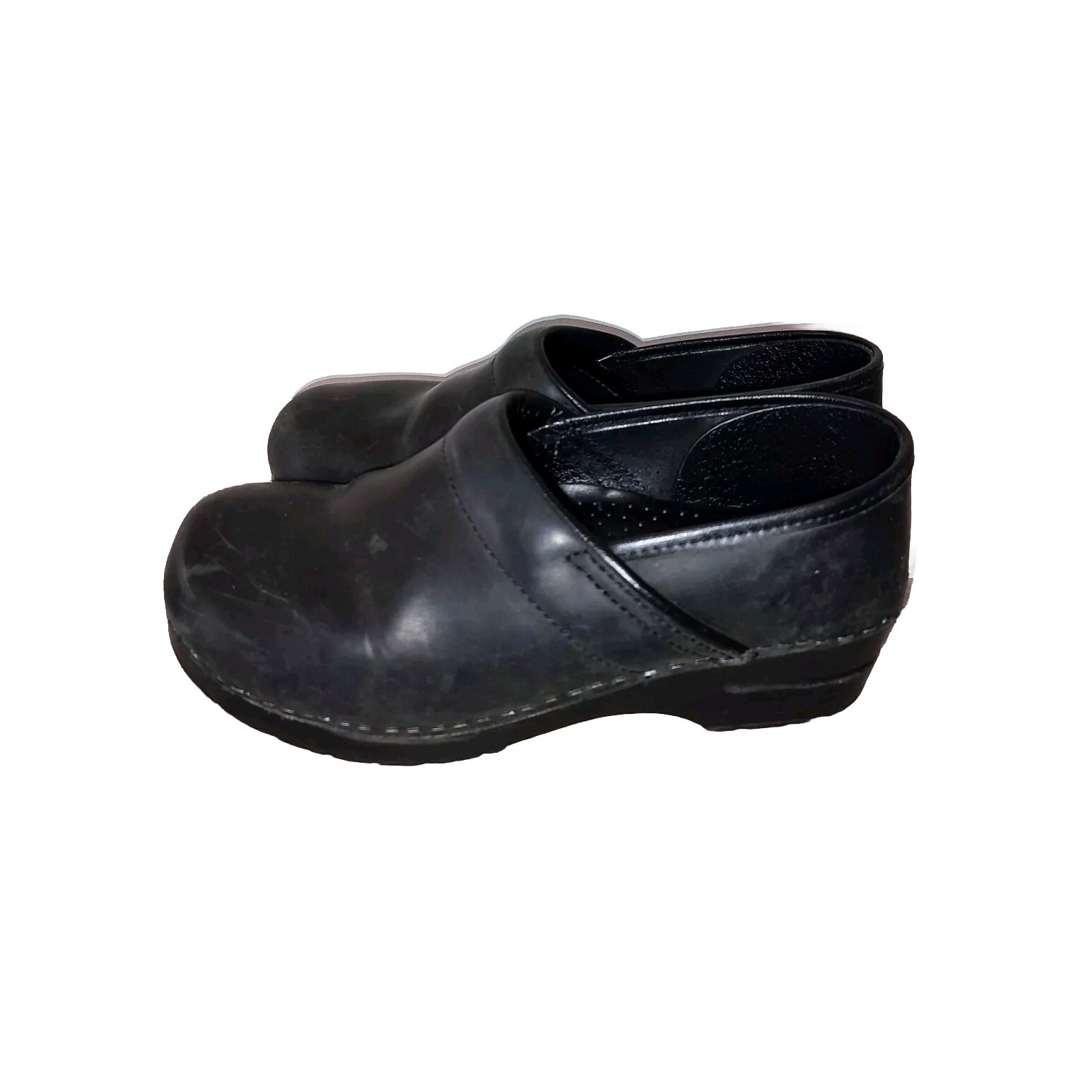 Dansko Women’s Pro Black Leather Suede Clog Mule Size 40 9.5-10