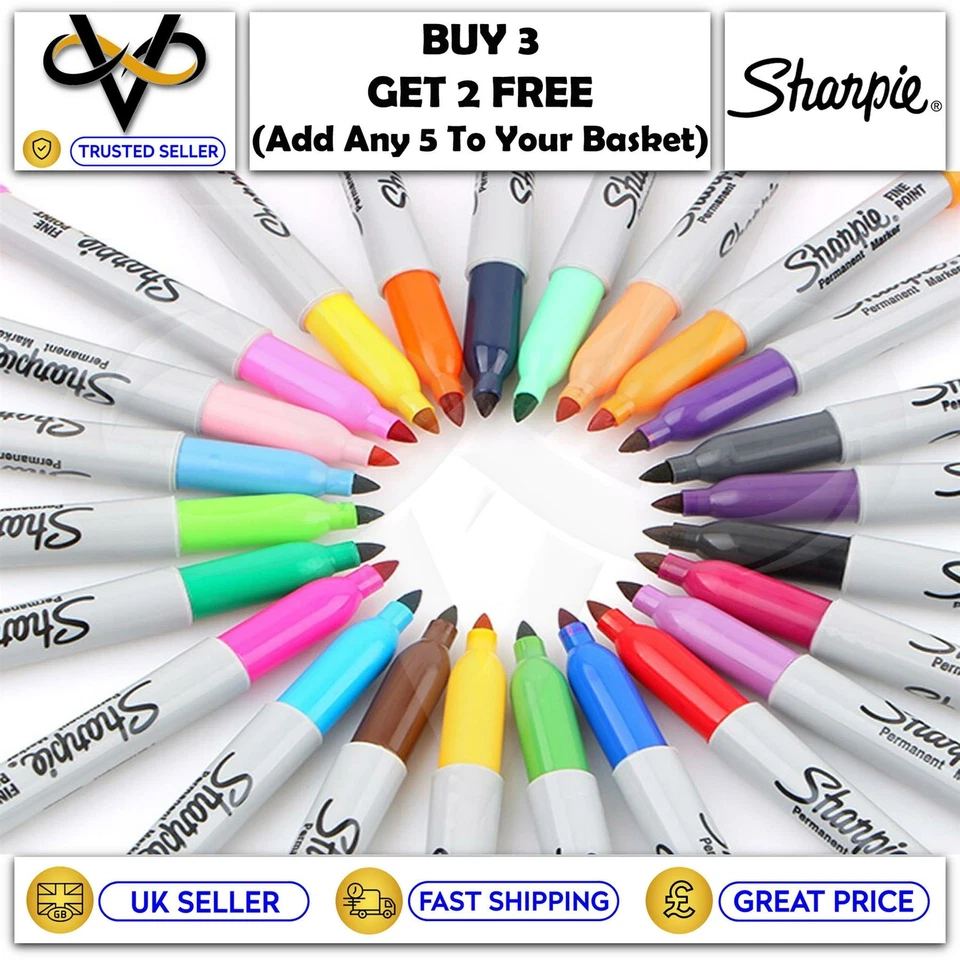 Sharpie Permanent Fine Point Marker Pens Optimal Precision & Smooth Ink Flow