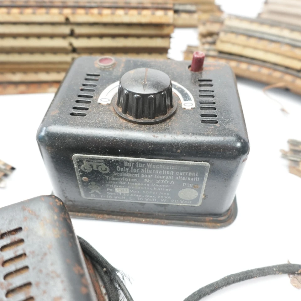 Vintage Marklin Curved Straight Track Lot of 64 pieces Switch Transformer 60's - Image 3 of 4