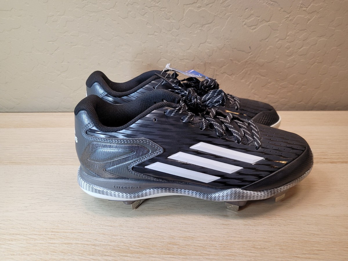 NEW Adidas PowerAlley 3 Baseball Cleats Men US 11.5 Litestrike Iron Skin BLK GRY Adidas Men main image 3