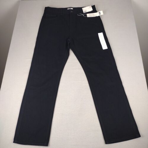Uniqlo U Jeans Mens 32x30 Regular Fit Straight Stretch Black Denim NEW NWT
