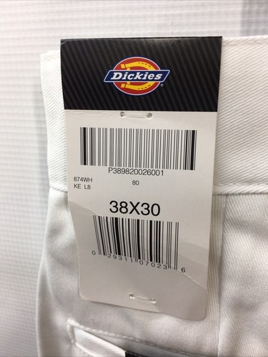 Dickies Mens Original 874® Work Long Pants White with Pockets Size 38x30 #1001 - Picture 4 of 7