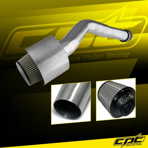 For 05-10 Jeep Grand Cherokee 3.7L V6 Polish Cold Air Intake +Black Filter Cover