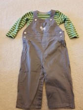 Carters Toddler Boys Overalls And Long Sleeve T-shirt Set: Size 18mn