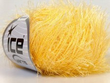 Light Yellow Eyelash Yarn Ice Fun Fur 50 gram 70 yards 22755