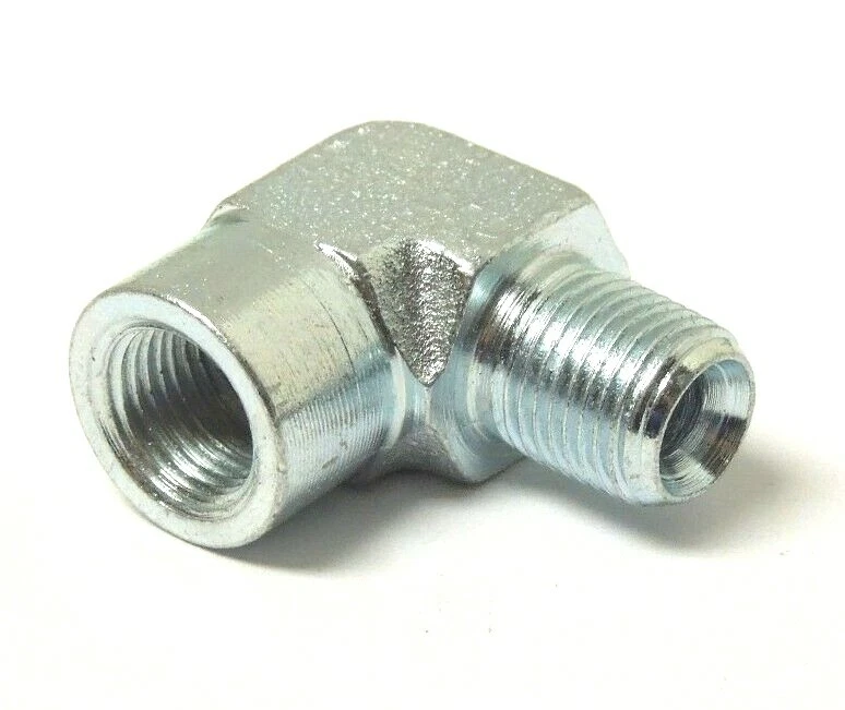 1/8" Male NPTF x 1/8" Female NPTF 90° Elbow Plated Steel Hydraulic 5502-02-02 - Image 3 of 4