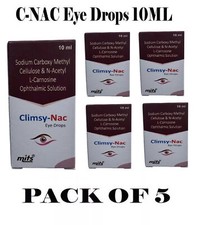  Pack of 5 C-NAC Eye Drops For Cataract, N-Acetylcarnosine 10ml Each 5 x 10ml 