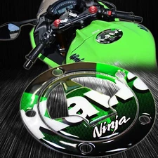 Logo Graphic Gas Tank Fuel Cap Cover Guard Ninja ZX6R/ZX10R/14R/650/Z1000 Green