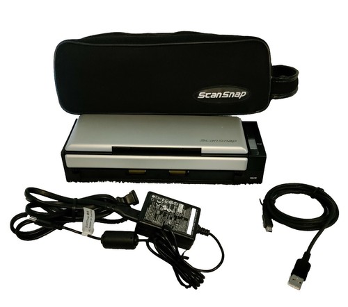Fujitsu S1300 ScanSnap Portable Image Document Scanner W/Cables Carring Case
